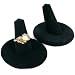 2 Black Velvet Round Base Ring Finger Jewelry Holder Showcase Display Stands