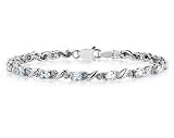 10k White Gold Diamond and Aquamarine Bracelet