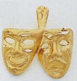 Comedy Tragedy Gold Charm - M407