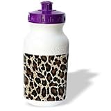 Lee Hiller Designs RAB Rockabilly - RAB Rockabilly Gold Brown and Black Cheetah Print - Water Bottles