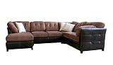 Baxton Studio Ehno Leather/Microfiber 4pc Sofa Set, Brown
