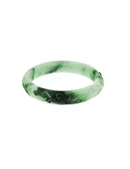 Fancy Hand-carved Natural Grade B Jade 8" Bangle