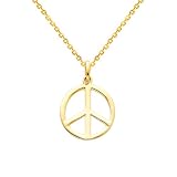 14K Yellow Gold Peace Sign CZ Cubic Zerconia Charm Pendant with Yellow Gold 1.2mm Side Diamond-cut Rolo Cable Chain Necklace with Spring-ring Clasp - Pendant Necklace Combination (Different Chain Lengths Available) 14K Yellow Gold Peace Sign CZ Cubic Zerconia Charm Pendant with Yellow Gold 1.2mm Side Diamond-cut Rolo Cable Chain Necklace with Spring-ring Clasp - Pendant Necklace Combination (Different Chain Lengths Available)