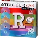 TDK CD-Rデータ用650MB 48倍速カラーミックス デスクトップケース入り10枚パック [CD-R74TX10PCMS]の画像