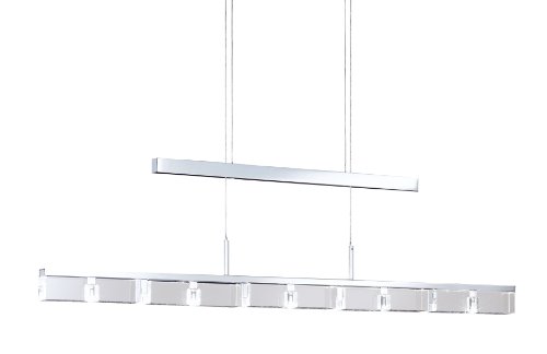 WOFI5 Wofi Pendelleuchte, 5-flammig, L&auml;nge 91 cm, max. Abh&auml;ngung 150 cm, H&ouml;henverstellbar, chrom 7812.05.01.0400