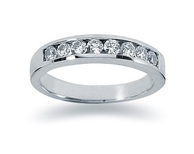 0.40 Channel Set Diamond Wedding band in Palladium
