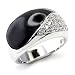 ISADY - Teresa - Bague femme - époxy résine noire - Cristal autrichien