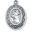 Sterling Silver Crown of Thorns St Christopher Medal and 18-inch Chain