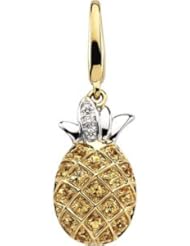 14 Karat Yellow Gold Yellow Sapphire & Diamond Pineapple Charm