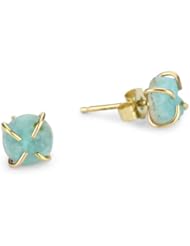 Melissa Joy Manning "Neptune" 14k Gold Hemimorphite Druzy Post Earrings
