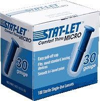 Stat-Let Comfort Thins, Micro, 30 G, 100/Box