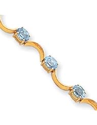 14k Gold Blue Topaz Bracelet