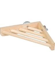 Prevue Pet Products BPV3300 Wood Corner Shelf Laddered Platform for Bird Cages, 7 by 7-Inch