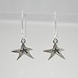 Little Dangling Folk Art Star Earrings in Sterling Silver, #9230
