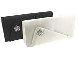 Produkt-Bild: Abendtasche Clutch Satin Tasche, Brauttasche, Hochzeit, Strass, Diverse Farben (TA366Ges)