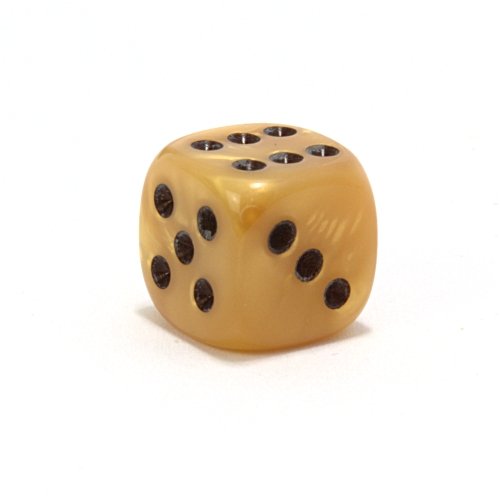 Childrens Toyshop  Toys : 12mm 6-sided European Acrylic Marbleized Dice, Gold with Black