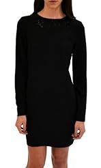 Acetate/Crepe/Polyester/Triacetate Beaded Open-Back  Dress