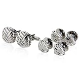 Polished Button-style Silver Cufflinks And Studs