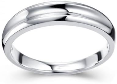 FineTresor Mens Wedding Ring Band on White Gold