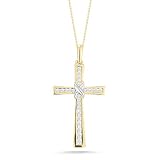 10k Yellow Gold Diamond Cross Pendant (1/2 cttw, I-J Color, I2-I3 Clarity), 18