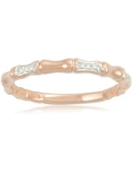 Sterling Silver Bamboo Diamond Ring (0.04 cttw, I-J Color, I2-I3 Clarity)