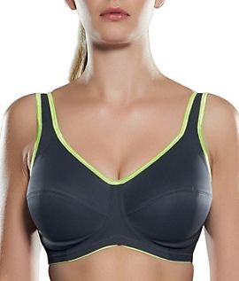 Freya Maximum Control Underwire Sports Bra, 38G, Charcoal