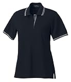 Ladies' Cotton Stripe Collar Trim Pique Polo Shirt