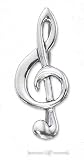 Sterling Silver High Polish G-Clef Pin
