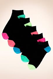 5 Pairs of Freshfeet™ Contrast Heel & Toe Trainer Liner Socks