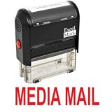 MEDIA MAIL Self Inking Rubber Stamp - Red Ink (42A1539WEB-R)
