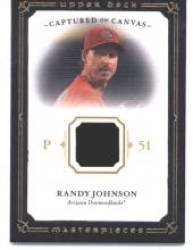 2008 Upper Deck / UD Masterpieces Captured on Canvas #RJ Randy Johnson - Arizona Diamondbacks (Piece of Authentic Game Used Jersey) (Baseball Cards)