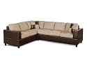 Bobkona Trenton 2-Piece Sectional Sofa with Accent Pillows, Hazelnut