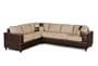 Bobkona Trenton 2-Piece Sectional Sofa with Accent Pillows, Hazelnut