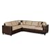 Bobkona Trenton 2-Piece Sectional Sofa with Accent Pillows, Hazelnut