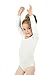 Elowel Girls' Team Basics Long Sleeve Leotard White (size 4-6)