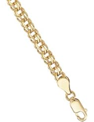 14K Yellow Gold 4.5 mm Solid Charm Bracelet: 7 Inch