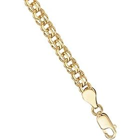 14K Yellow Gold Solid Small Charm Bracelet- by