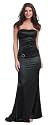 #1092 - BEST SELLER - Formal Evening Gown. Elegant Full Length Satin Strapless Dress with rhinestone ring