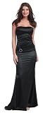 #1092 - BEST SELLER - Formal Evening Gown. Elegant Full Length Satin Strapless Dress with rhinestone ring