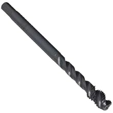 Dormer EX016H Powdered Metal Steel Spiral Flute Threading Tap, Black Oxide Finish, Round with Square End Shank, Modified Bottoming Chamfer