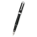 Aurora Talentum Finesse Black w/ Chrome Trim Fine Point Fountain Pen - AU-D13N-F