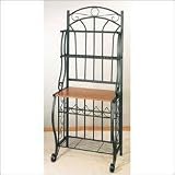 Old Dutch International Forest Green Baker???s Rack with Wine Rack 27.25x68x16-in.
