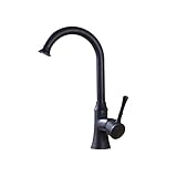 Rozin オイルは青銅をこすり 洗面所 台所用 蛇口 混合水栓 任意の角度回転可能 キッチン用 じゃぐち