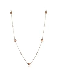 Rose Gold 5 Filigree Ball White CZ Necklace-36"