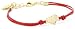 Ettika Gold Colored Heart Single Charm Red Leather Bracelet