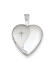 Sterling Silver & Diamond 16mm D/C Heart Locket