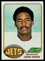 1976 Topps Regular (Football) Card# 63 Jerome Barkum of the New York Jets Ex Condition