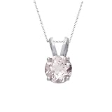 14k White or Yellow Gold 5mm Round Morganite Pendant