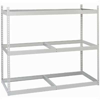 3 Level Record Storage Rack Units (60 Box Capacity) Decking: Guide Rails, Unit Type: Add-On, Color: Putty