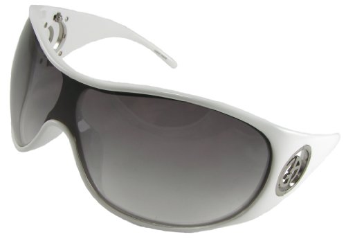 Giorgio Armani Sunglasses, 340/S, Shield, Polar White Frame/ Grey Fade Lenses